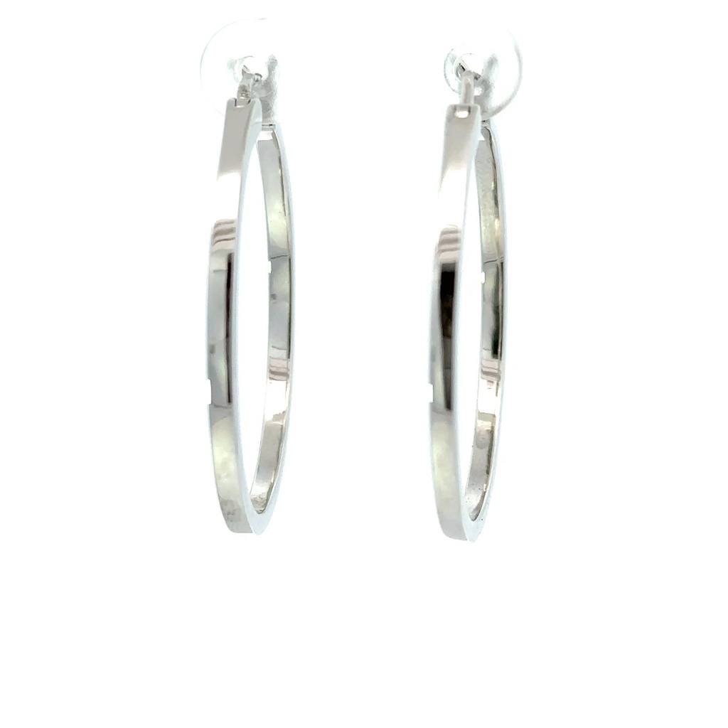 Square Hoops in Sterling Silver  | 34mm
