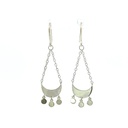Half Moon Drop Earrings With Dot Dangles