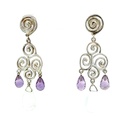 Amethyst & Moonstone Earrings In Sterling Silver