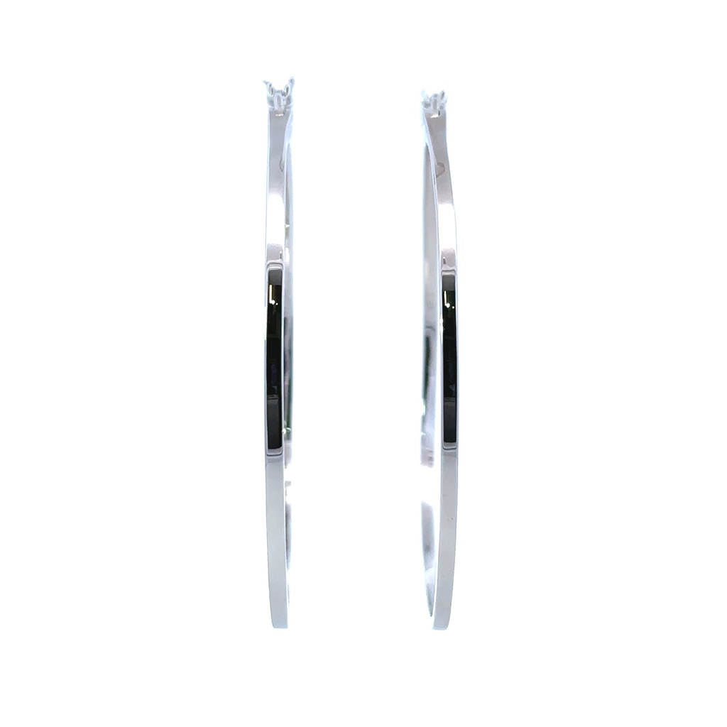 Sterling Silver Square Hoop Earrings  | 34mm