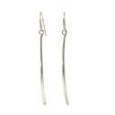 Long Curved Drop Sterling Silver Earrings