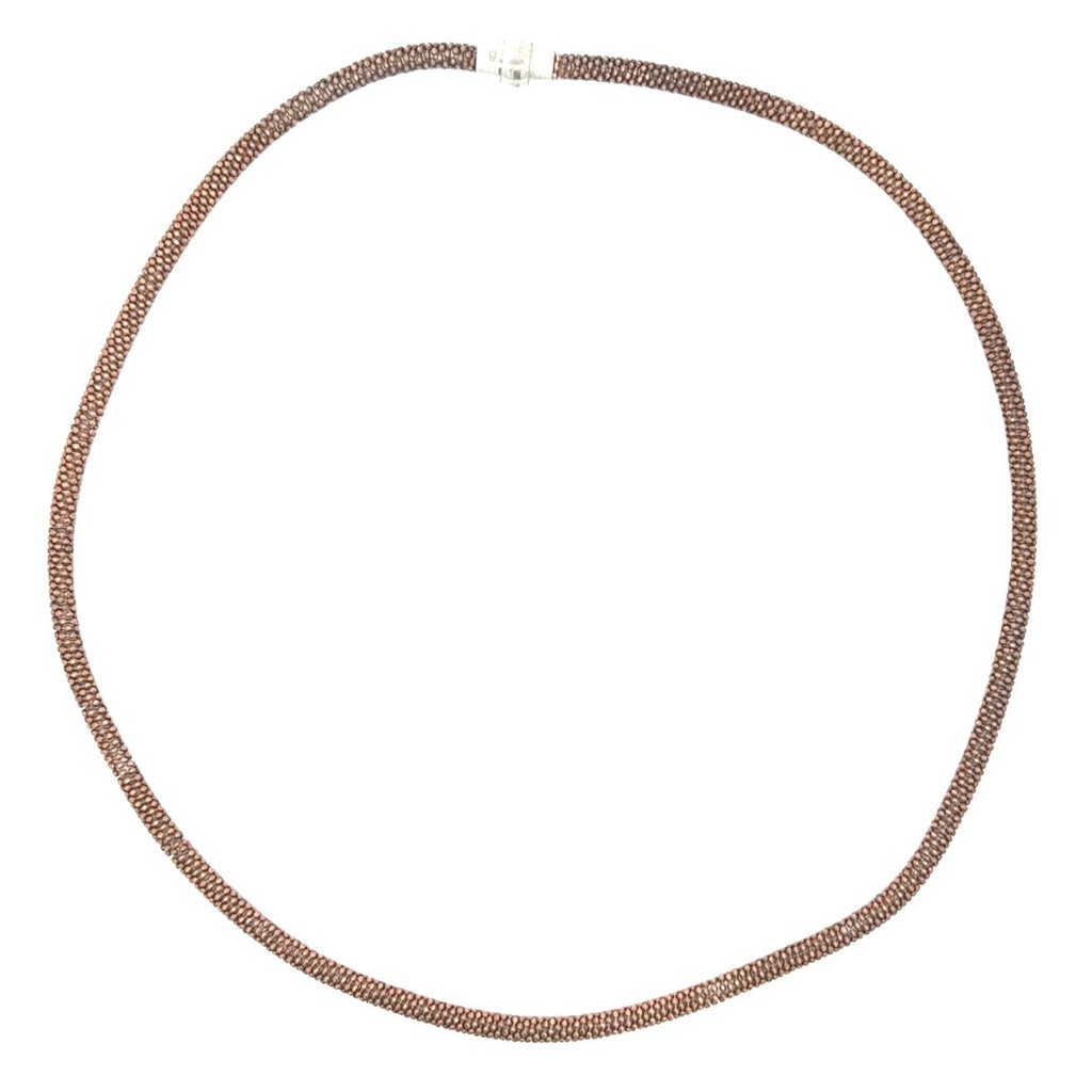 Rose Gold Plated Mesh Silver Necklace