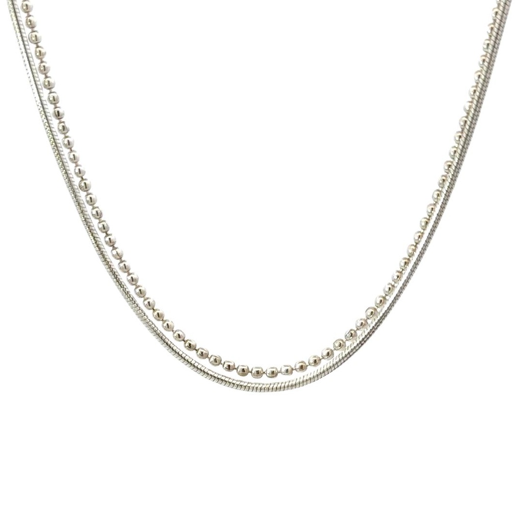 Multi Strand Necklace In Sterling Silver