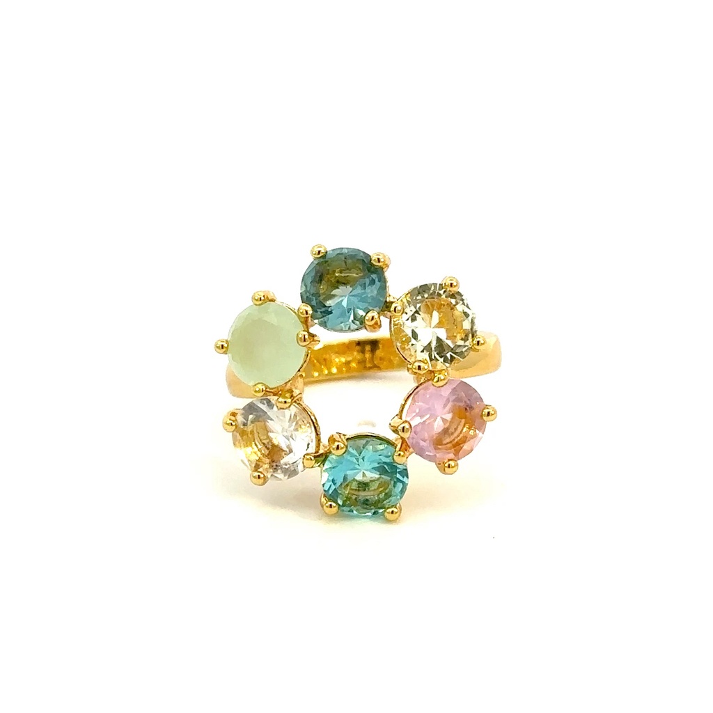 Multi-Coloured Stones La Diamantine Ring