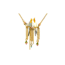 Duo Of Cockatiel & Rosebuds Statement Necklace