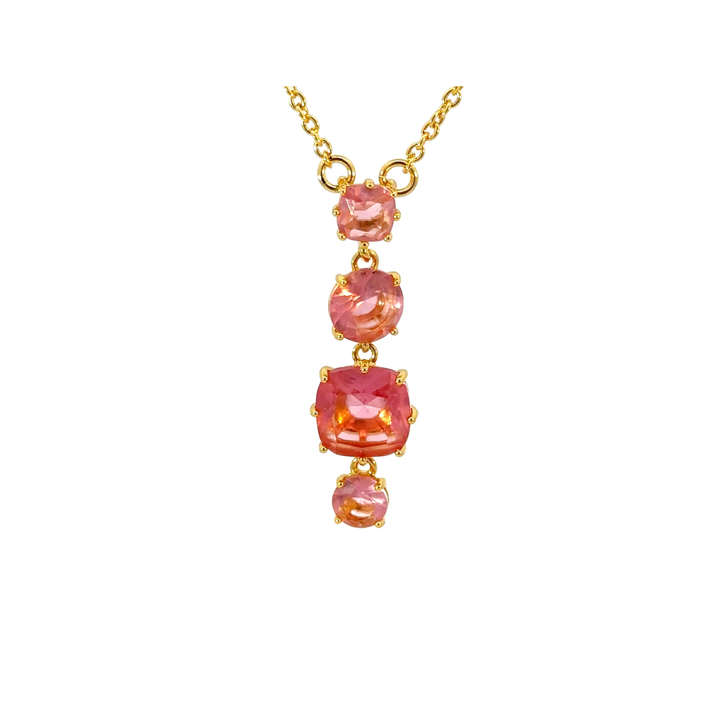 Peach La Diamantine Crystal Drop Necklace