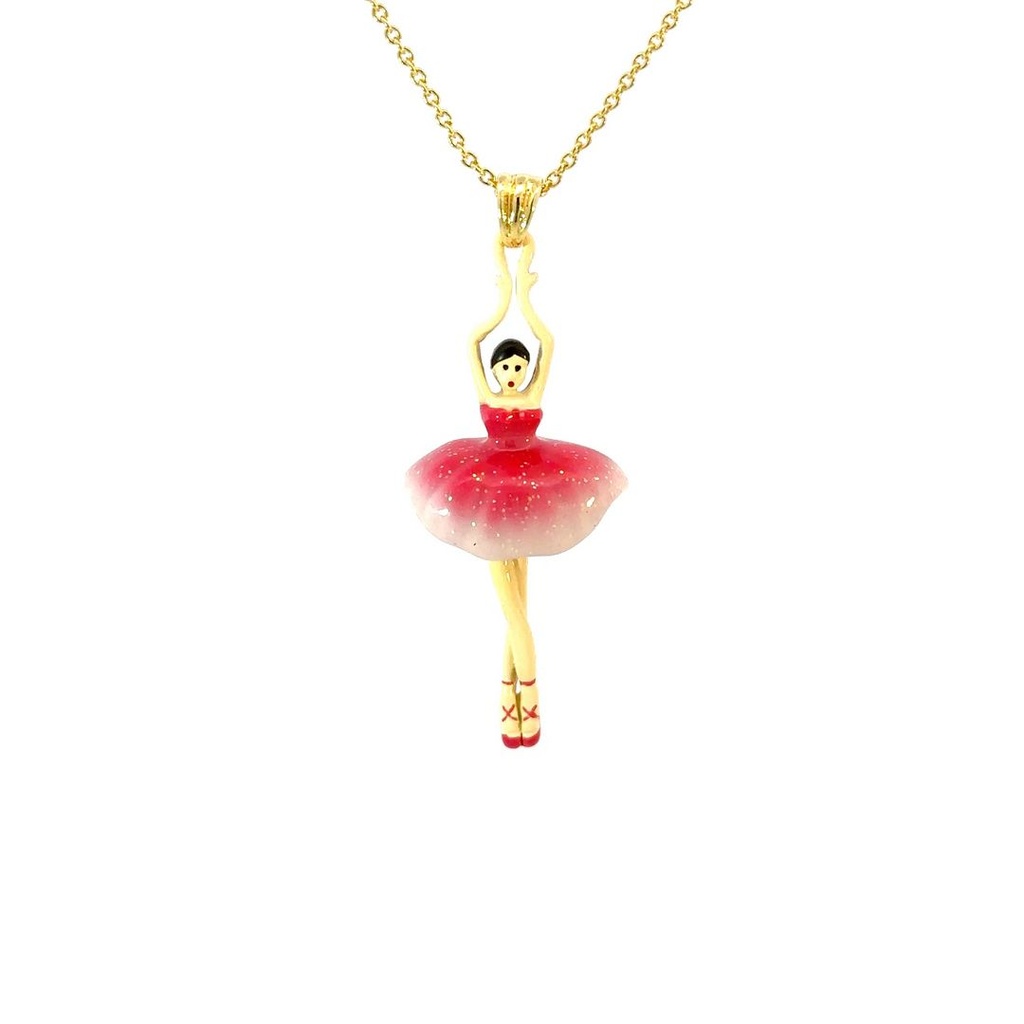 Mini Pas De Deux Pink Ballerina Necklace