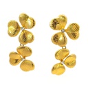 Heart Shaped Petal Earring With Crystal