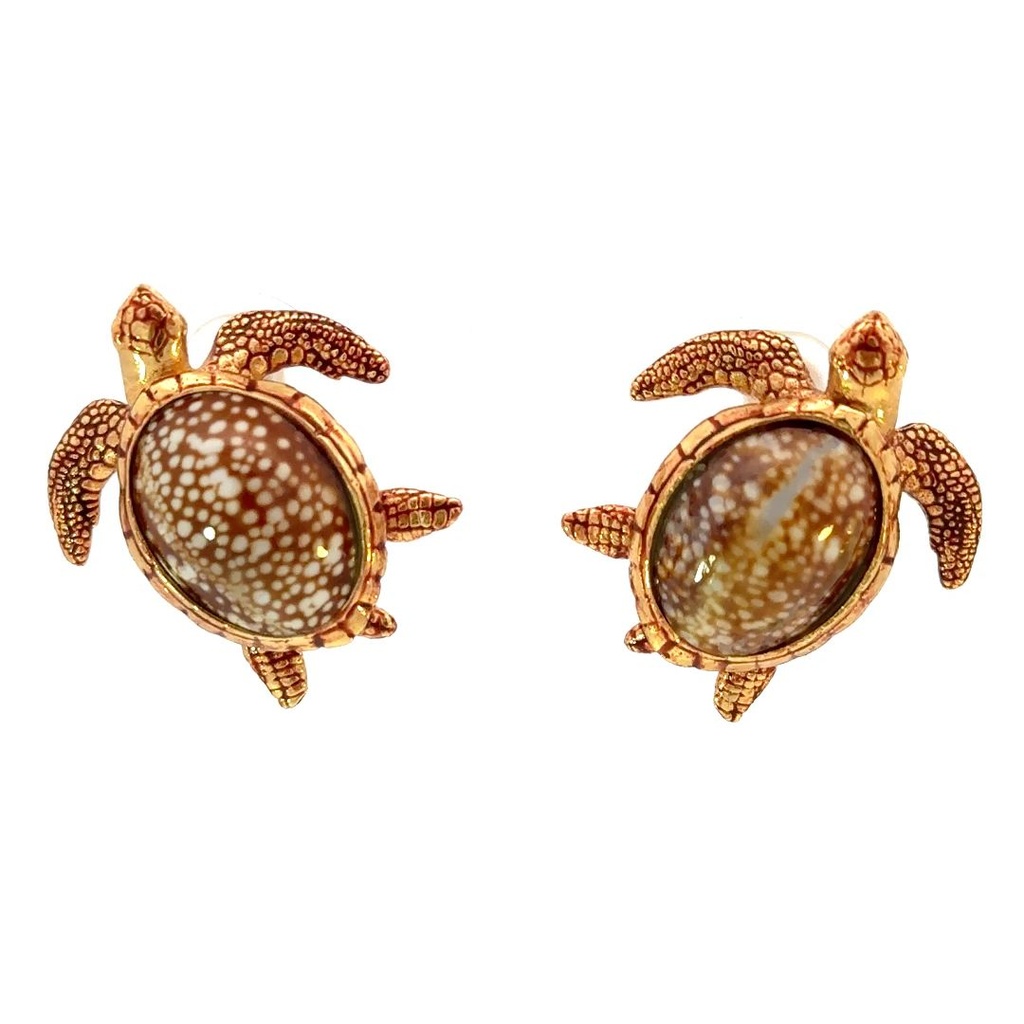 Turtles And Speckled Shell Earrings