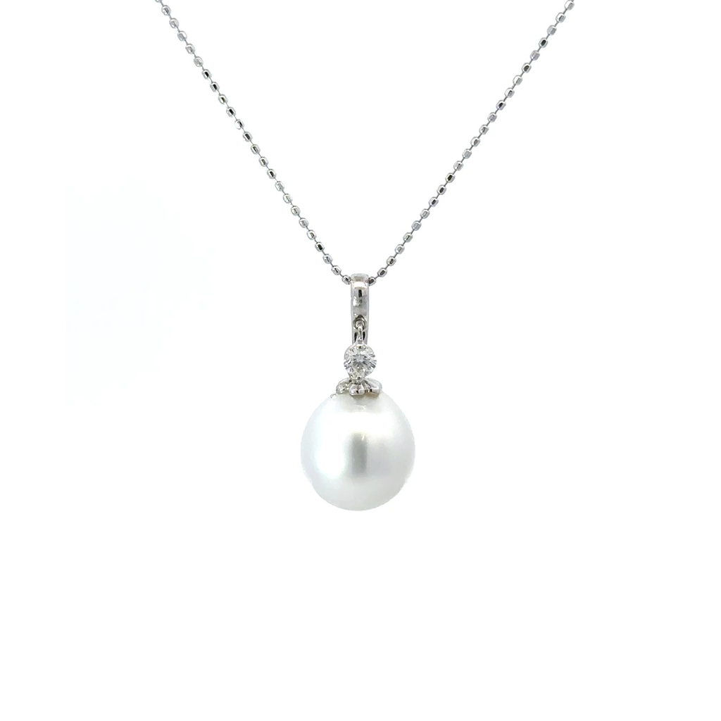 South Sea Pearl Pendant With Diamond Dangle In 18K