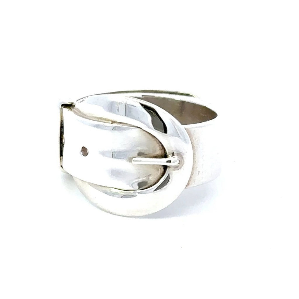 Buckle Ring In Sterling Silver