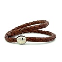 Mens Leather Wrap Bracelet With Stainless Steel Clasp
