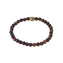 Radiant Strength: Red Tiger's Eye Bracelet with 14K Plated Stainless Steel Bead