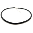 Black Patterned Necklace With Adjustable Chain