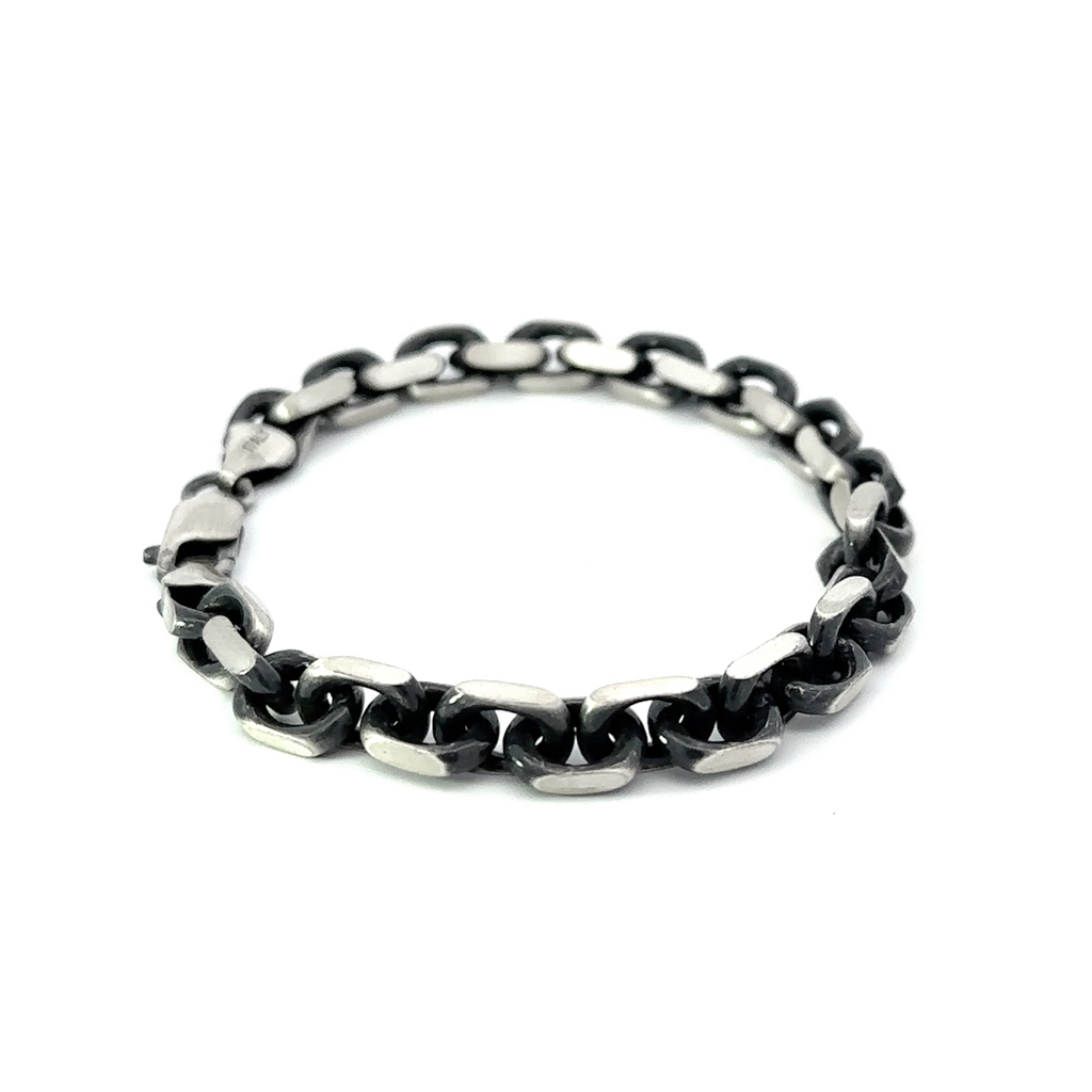 Rugged Elegance: Oxidized Sterling Silver Men's Bracelet