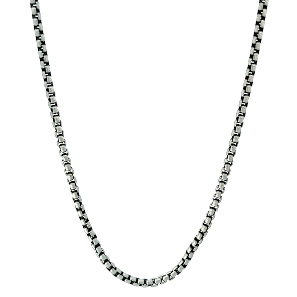 Satin Finished Stainless Steel Box Chain Necklace