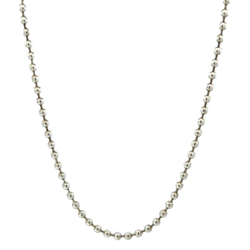 Ball Chain Necklace In Sterling Silver