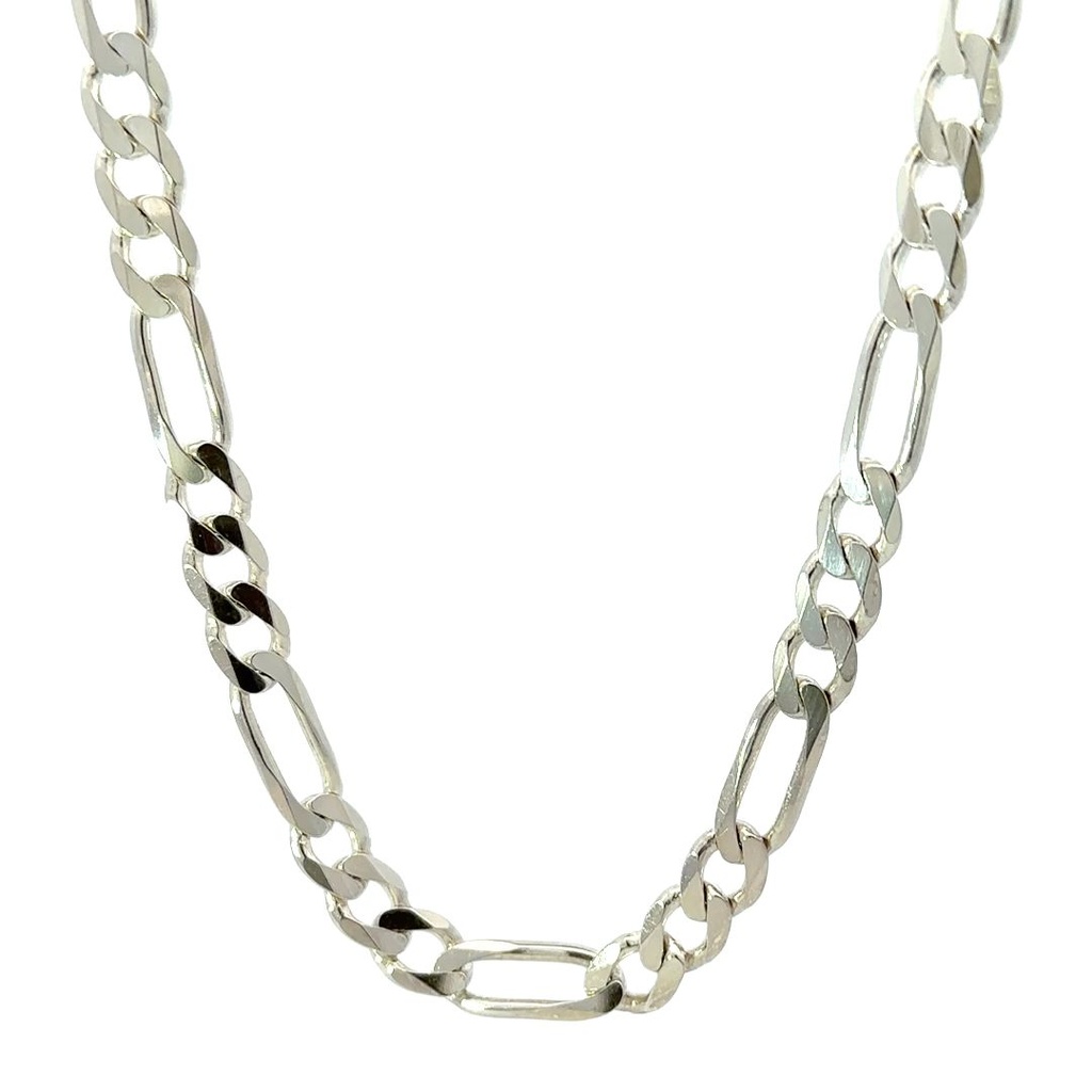 Solid Figaro Necklace In Solid Sterling Silver