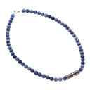 Dumortierite Bead Necklace With Stainless Steel Centre