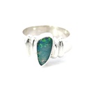 Aussie Opal Ring Set In Sterling Silver