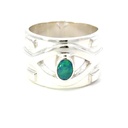 Australian Opal In Wide Sterling Silver Ring