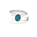 Blue And Green Opal Ring Set In Sterling Silver