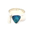 Striking Aussie Opal Set In A Sterling Silver Ring