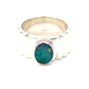 Ring Set With An Australian Opal In Sterling Silver