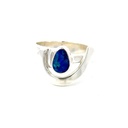 Australian Blue/Green Opal Ring In Sterling Silver