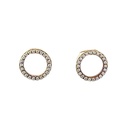 Circle Of Cubic Zirconias Earrings In Gold Plated Silver