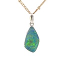 Boulder Opal Pendant In 18K White Gold
