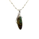 Solid Boulder Opal Pendant In Sterling Silver