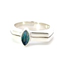 Opal Ring Set On An Angular Band In Sterling Silver