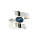 Swirling Sterling Silver Ring With An Opal Set Centre