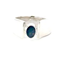 Ring With A Unique Australian Opal In Sterling Silver