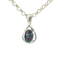Delicate Triplet Opal Pendant In Sterling Silver