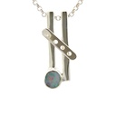 Contemporary Opal Pendant In Sterling Silver