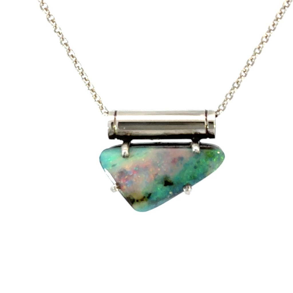 Queensland Boulder Opal Pendant In Sterling Silver