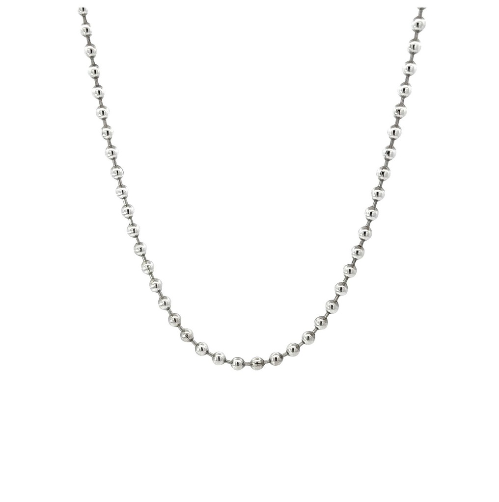 Silver Symphony: Sterling Silver 55cm Ball Chain Necklace