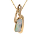 Doublet Opal Brooch And Pendant In 18K Yellow Gold