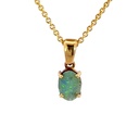 Dainty Australian Boulder Opal Pendant Set In 18K