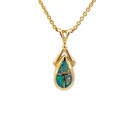 Inlaid Australian Opal Pendant In 14K