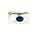 Striking Opal In A Sideways U Shape Silver Ring