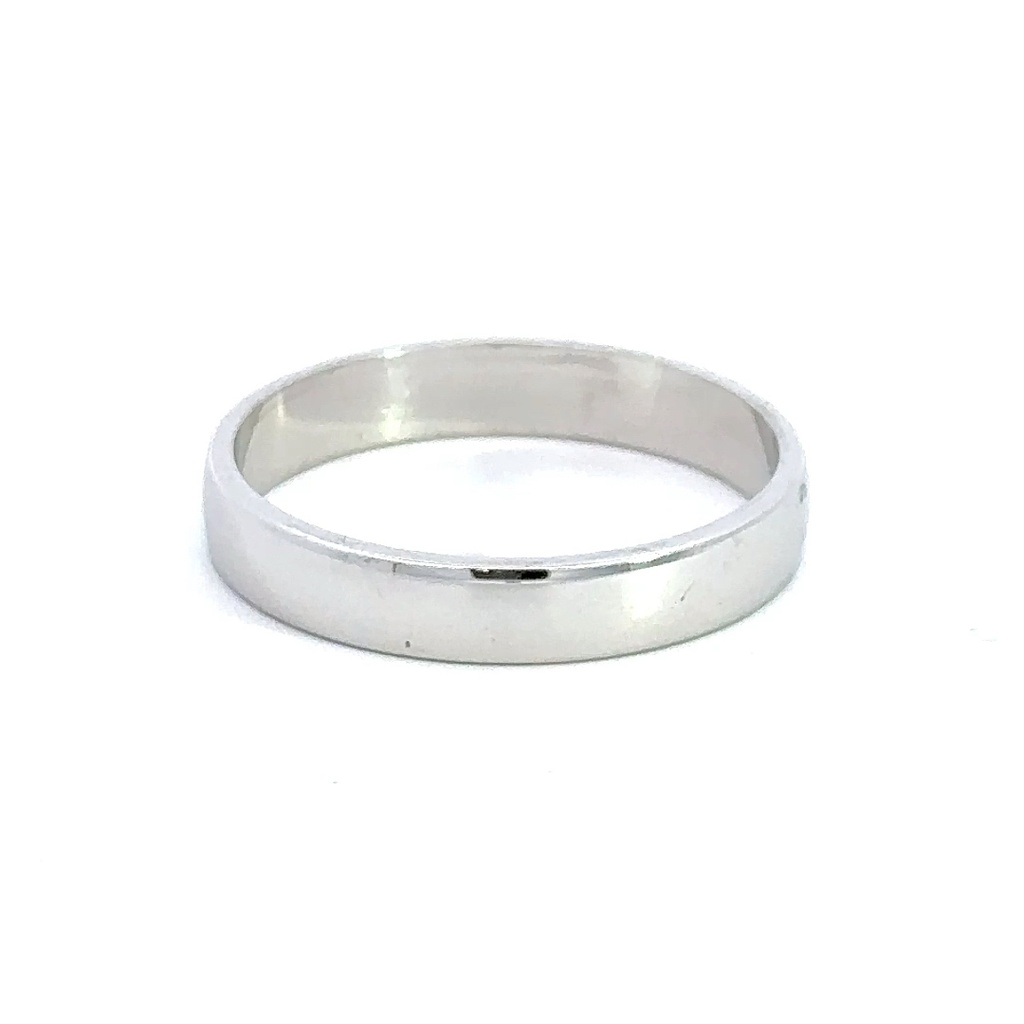 Wedding Ring With Slightly Rounded Profile In 18K