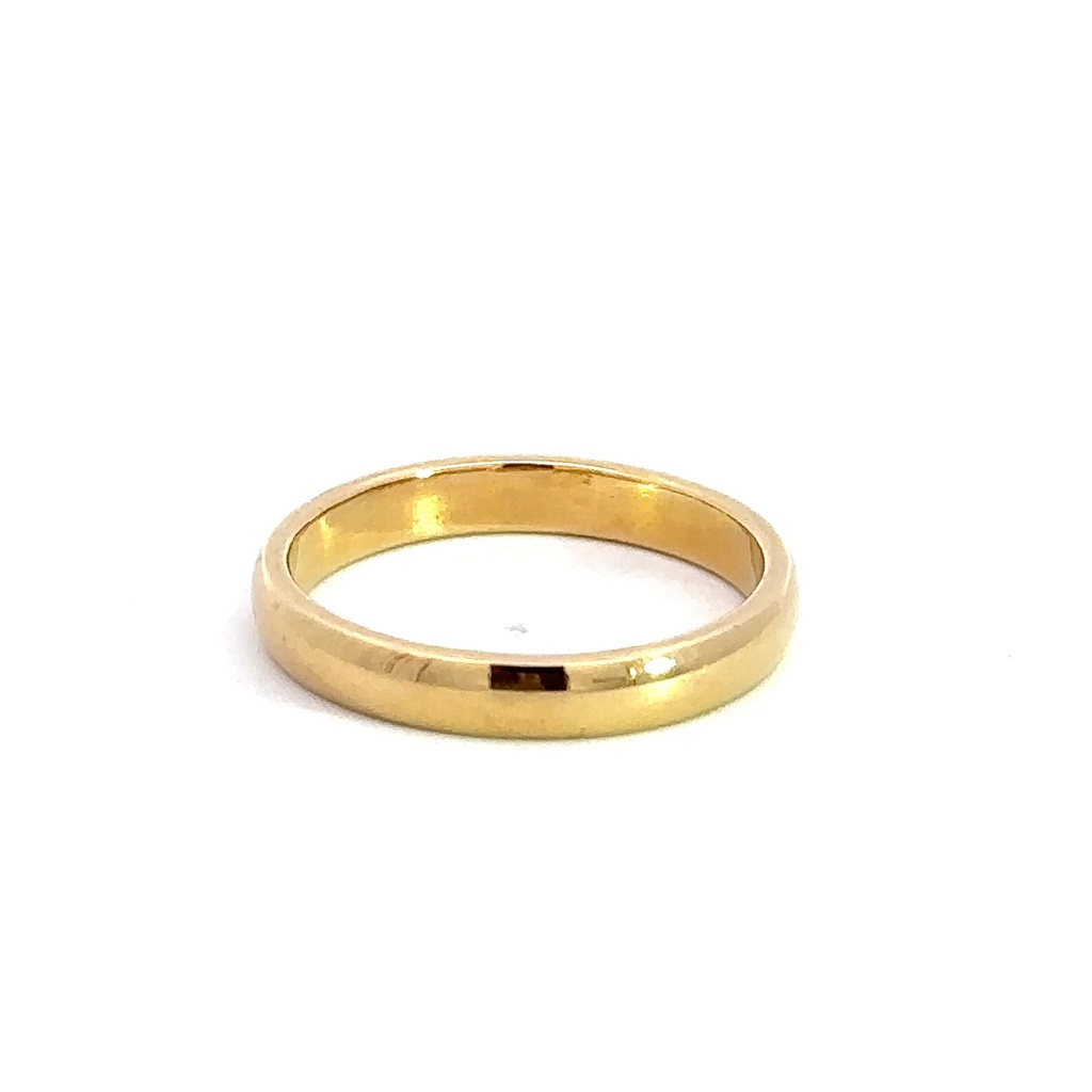 Rounded 18K Yellow Solid Wedding Ring