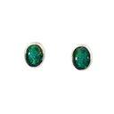Triplet Aussie Opal Stud Earrings In Greens & Deep Sea Blues