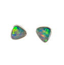Colourful Doublet Opal Stud Earrings in Sterling Silver