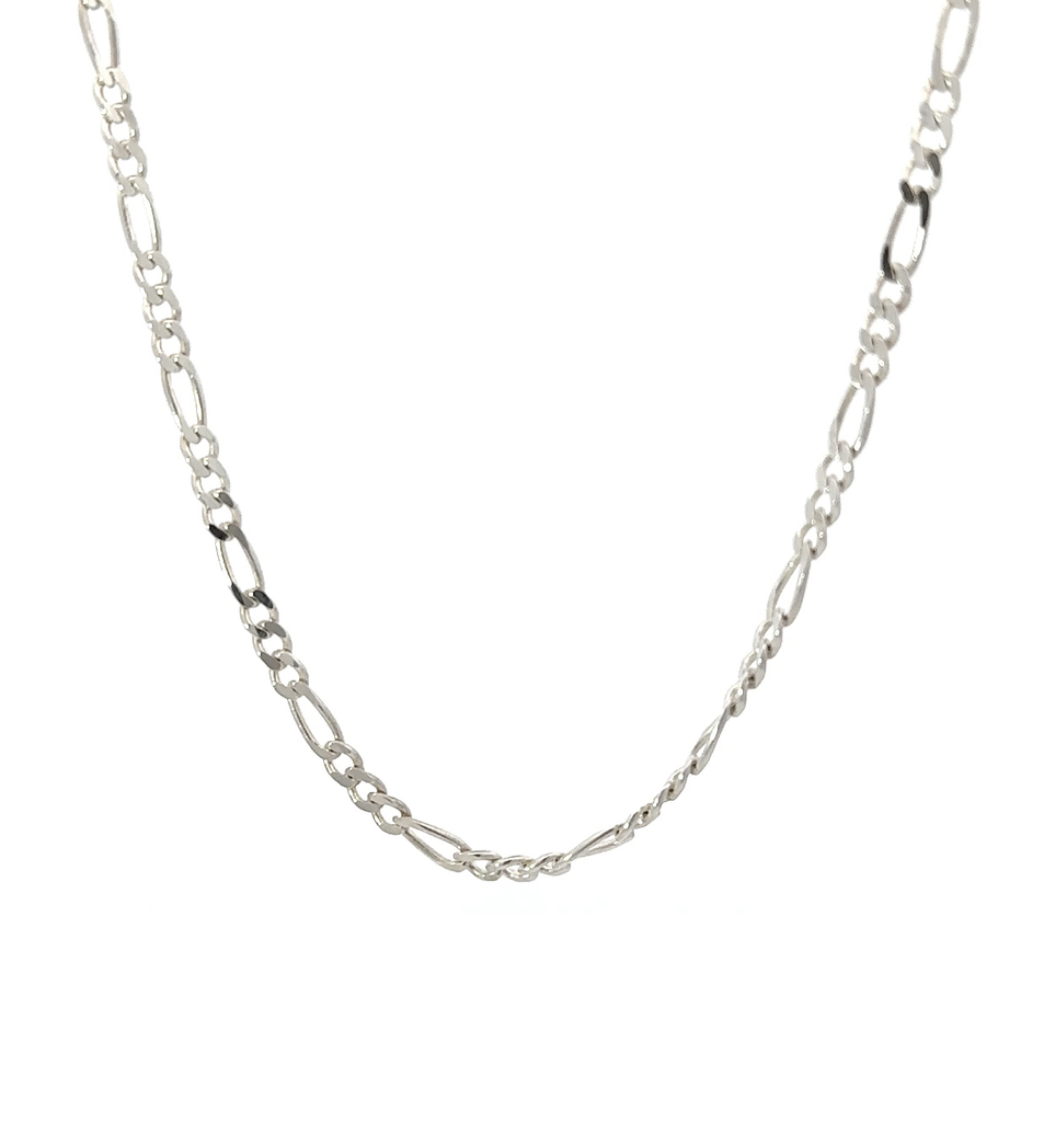Silver Figaro Style Necklace 50cm