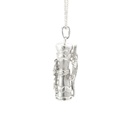 Kundu Drum Pendant With Crocodile Handle In Silver