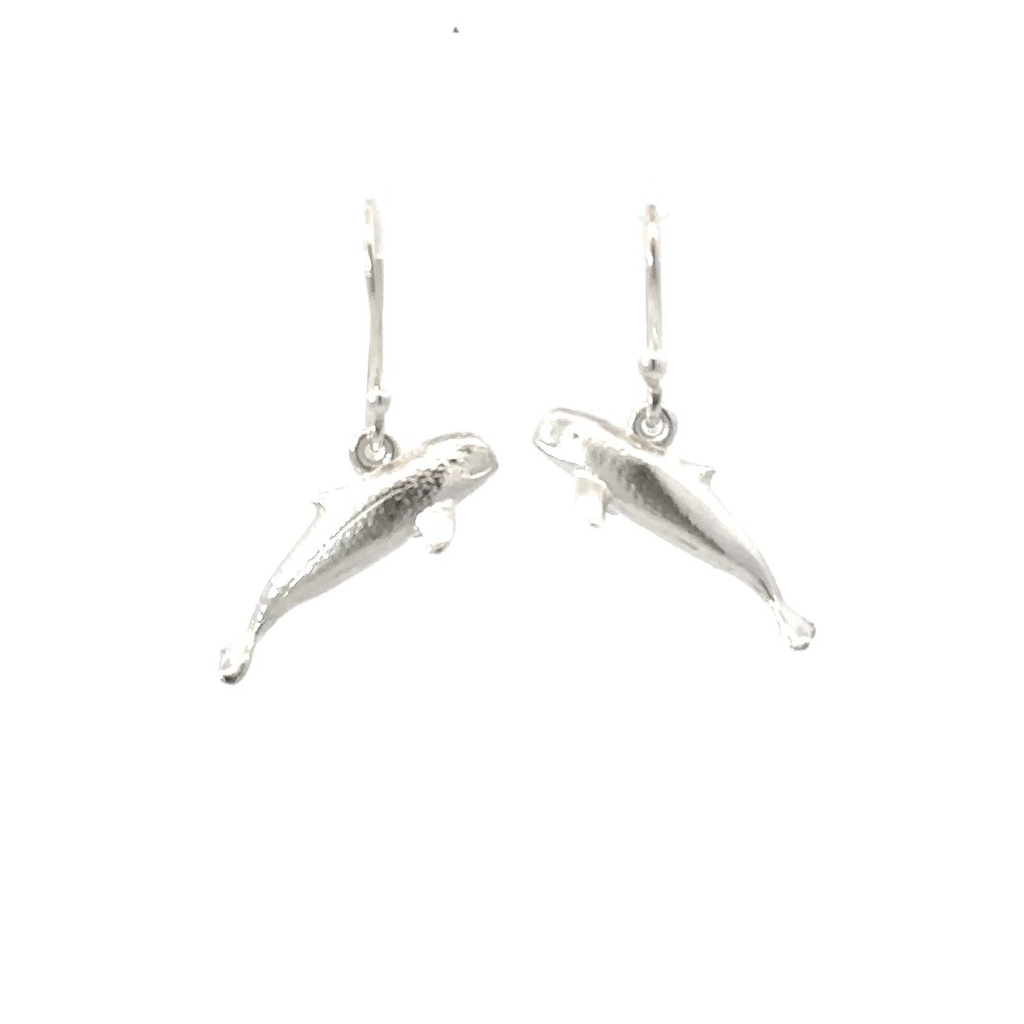 Whale Earrings In Sterling Silver